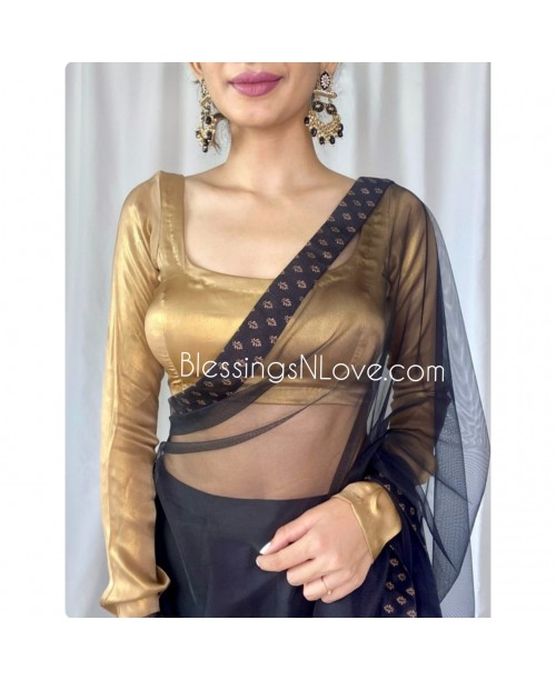 Sunaheri (Golden Georgette Full Sleeve Blouse)