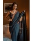 Blue Patch Work Saree