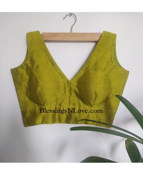 Lime Green Silk Blouse