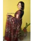 Red Ajrakh Modal Silk Saree