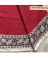 Chanderi Silk Cotton Rust Black Blockprint Saree