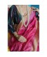 Pink Silk Cotton Block Print Saree (Gicha Border)