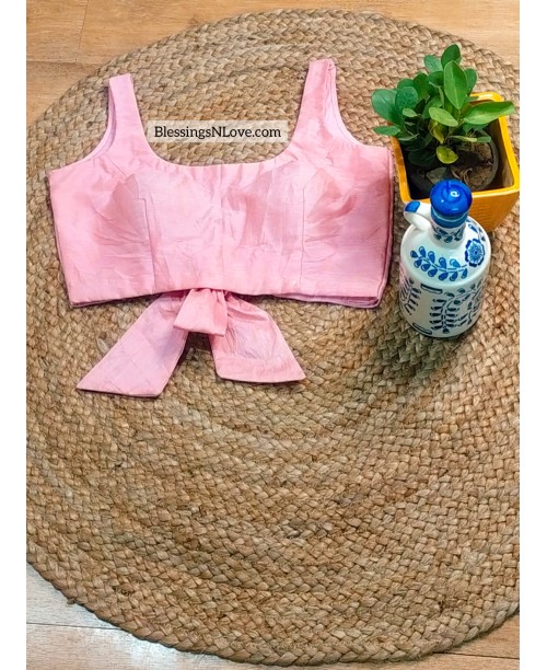 Pink Raw Sik Blouse