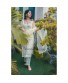 Cream Applique Work Suit 