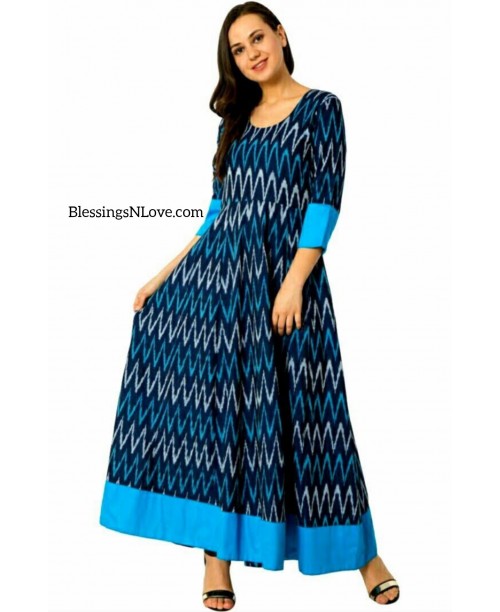 BLUE Handwoven IKAT MAXI 