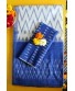 White And Blue Handwoven Cotton Ikkat Saree