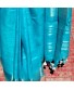 Turquoise Blue Linen Saree