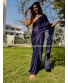 Navy Blue Chiffon Saree