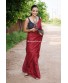 Maroon Handwoven Linen Saree