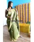Green Yellow Handwoven Linen Saree