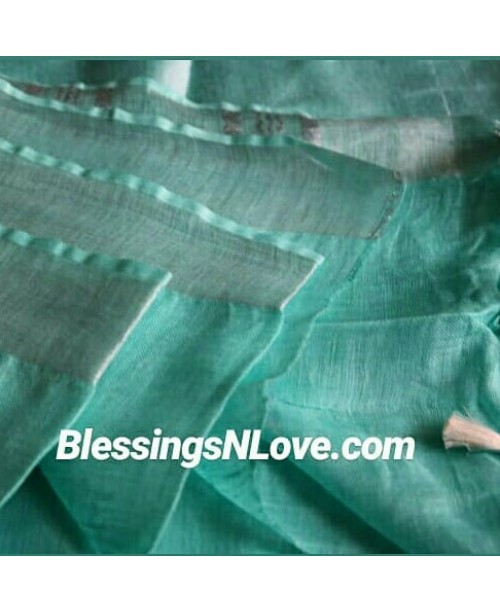 Sea Green Handwoven Linen Saree