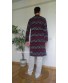 Red Black Ikat Kurta