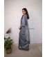 Grey Checks Linen Saree