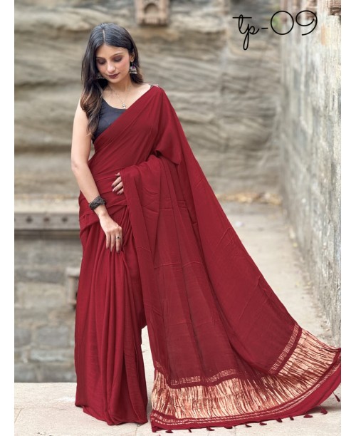 Maroon Modal Silk Saree