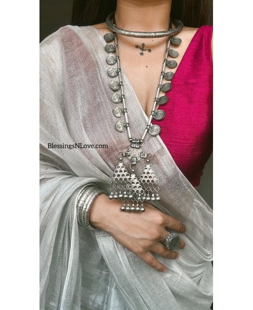 Chandini- Silver Tissue Metallic Saree