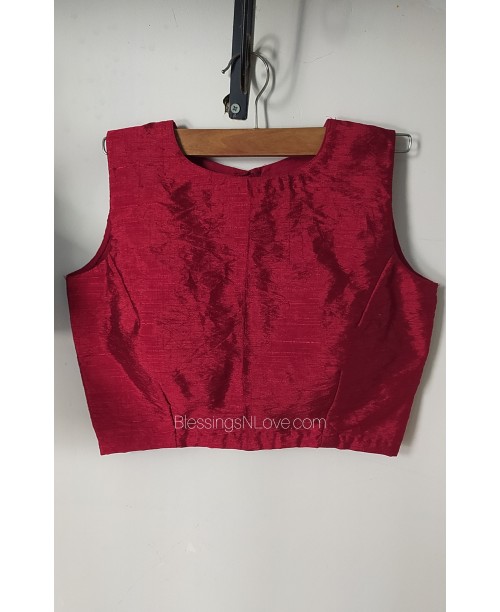 Anaar: Maroon Raw Silk Blouse