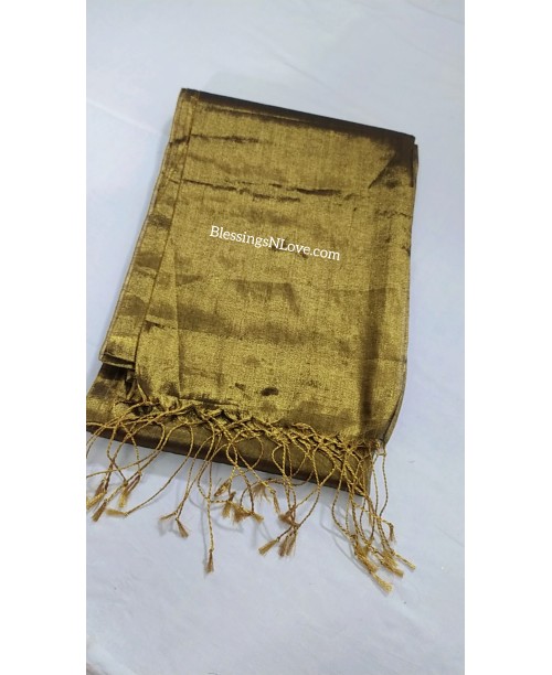 Sona: Metallic Gold Tissue Mul Saree 
