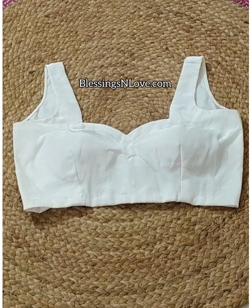 White Crepe Padded Blouse 
