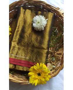 Metallic Gold Tissue Mul Saree