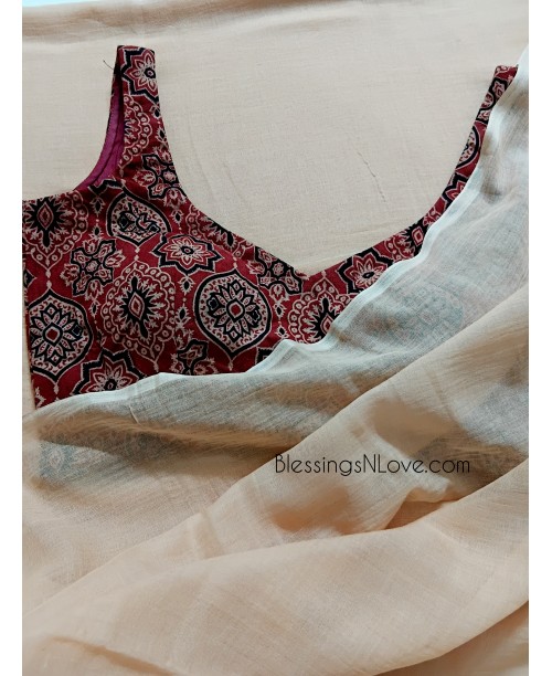 Red Ajrakh Padded Blouse 