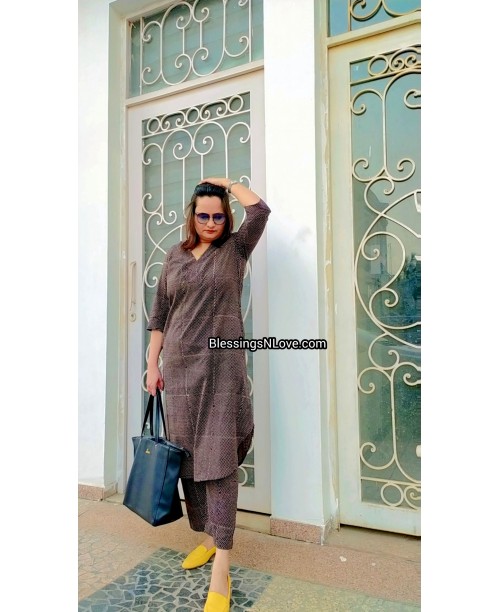 Ajrakh Anti Fit Kurta And Pants