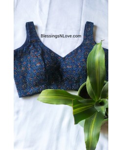 Blue Ajrakh Padded Blouse