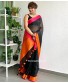 Ira Black Handwoven Linen Saree