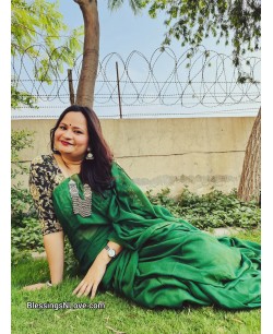 Green Softest Cotton Mul Saree 