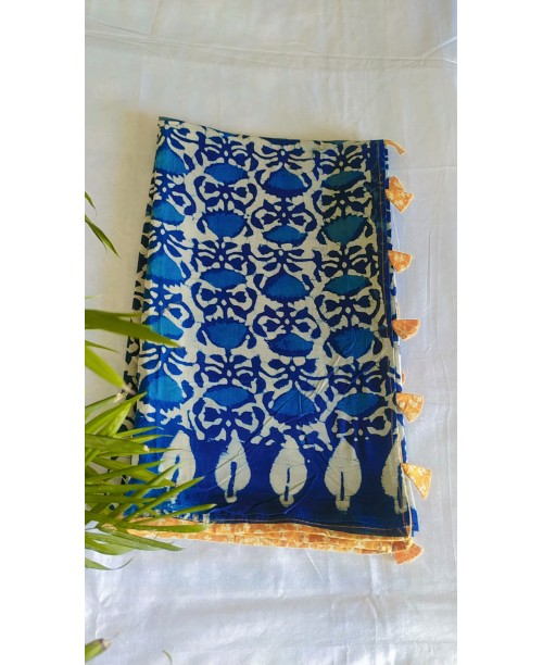 अहसास  Indigo Cotton Mul Saree