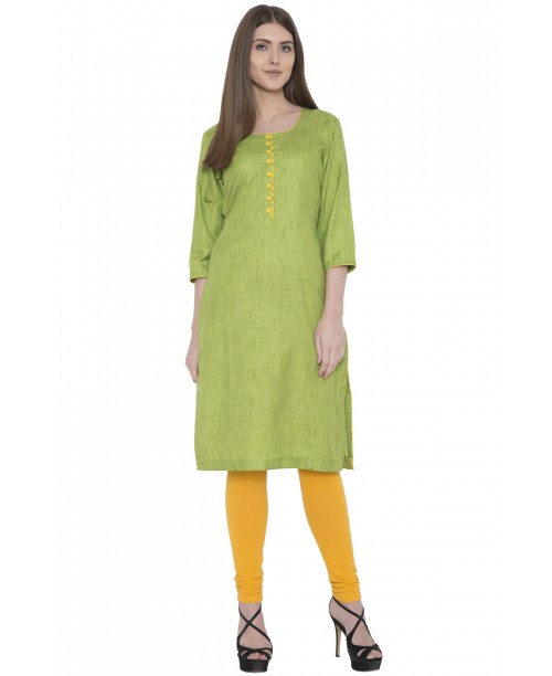 Green Khadi Silk Kurta