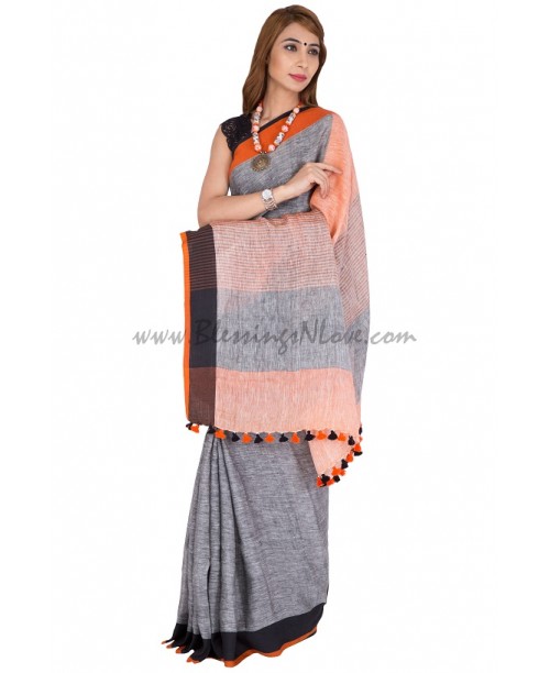 Linen saree